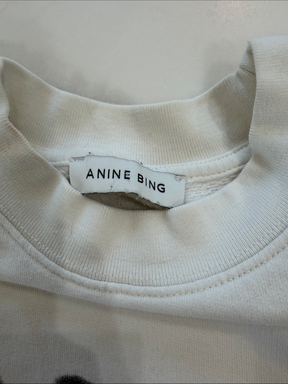 Anine Bing White Crewneck 'Rock 'N' Roll Never Dies' Sweatshirt - Picture 3 of 6